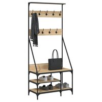 Kledingrek met schoenenrek 80x40x184 cm sonoma eikenkleurig