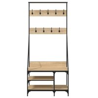 Kledingrek met schoenenrek 80x40x184 cm sonoma eikenkleurig