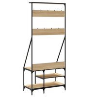 Kledingrek met schoenenrek 80x40x184 cm sonoma eikenkleurig