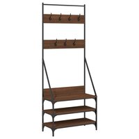 Kledingrek met schoenenrek 72x34x184 cm bruin eikenkleur