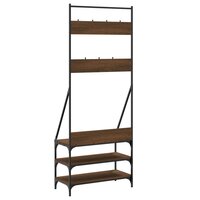 Kledingrek met schoenenrek 72x34x184 cm bruin eikenkleur