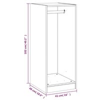Kledingkast 48x41x102 cm bewerkt hout bruin eikenkleurig