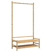 Kledingrek met schappen 103x40x183 cm bamboe