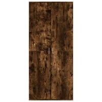 Schoenenkast 80x39x178 cm bewerkt hout gerookt eikenkleurig