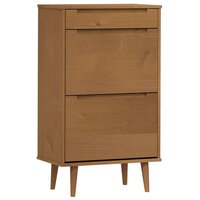 Schoenenkast MOLDE 59,5x35x103 cm massief grenenhout bruin