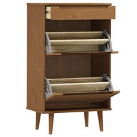 Schoenenkast MOLDE 59,5x35x103 cm massief grenenhout bruin