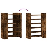 Schoenenkast 74,5x37,5x100 cm bewerkt hout gerookt eikenkleurig