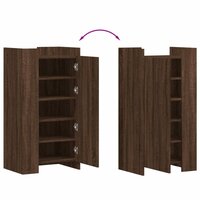 Schoenenkast 52x37,5x100 cm bewerkt hout bruin eikenkleurig
