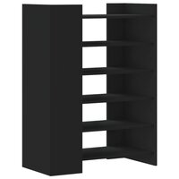 Schoenenkast 74,5x37,5x100 cm bewerkt hout zwart