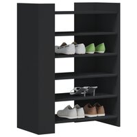 Schoenenkast 74,5x37,5x100 cm bewerkt hout zwart