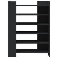Schoenenkast 74,5x37,5x100 cm bewerkt hout zwart
