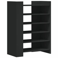 Schoenenkast 74,5x37,5x100 cm bewerkt hout zwart