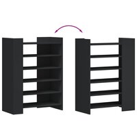 Schoenenkast 74,5x37,5x100 cm bewerkt hout zwart