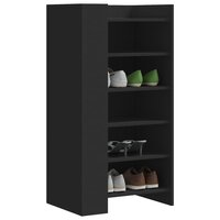 Schoenenkast 52x37,5x100 cm bewerkt hout zwart