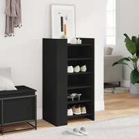 Schoenenkast 52x37,5x100 cm bewerkt hout zwart