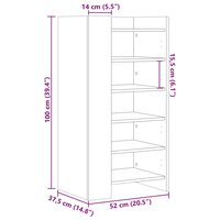 Schoenenkast 52x37,5x100 cm bewerkt hout zwart