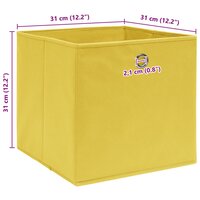 Opbergboxen 10 st 32x32x32 cm stof geel