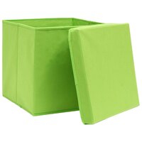 Opbergboxen met deksel 10 st 28x28x28 cm groen