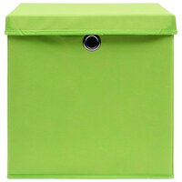 Opbergboxen met deksel 10 st 28x28x28 cm groen
