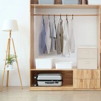 Opbergboxen 2 st 43x34x23 cm stof cr&egrave;mekleurig