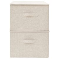 Opbergboxen 2 st 43x34x23 cm stof cr&egrave;mekleurig
