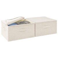 Opbergboxen 2 st 43x34x23 cm stof cr&egrave;mekleurig