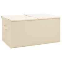 Opbergboxen 2 st 50x30x25 cm stof cr&egrave;mekleurig