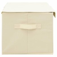 Opbergboxen 2 st 50x30x25 cm stof cr&egrave;mekleurig