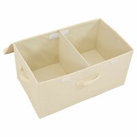 Opbergboxen 2 st 50x30x25 cm stof cr&egrave;mekleurig