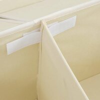 Opbergboxen 2 st 50x30x25 cm stof cr&egrave;mekleurig