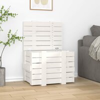 Opbergbox 58x40,5x42 cm massief grenenhout wit