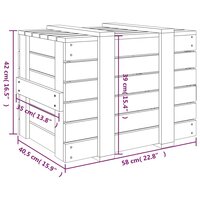Opbergbox 58x40,5x42 cm massief grenenhout wit