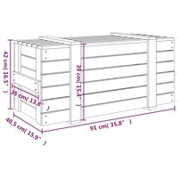 Opbergbox 91x40,5x42 cm massief grenenhout honingbruin