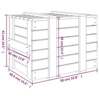 Opbergbox 58x40,5x42 cm massief grenenhout honingbruin