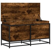 Opbergbox met deksel 100x40x51,5 cm bewerkt hout gerookt eiken