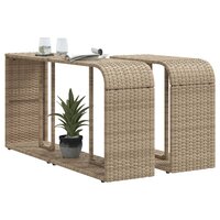 Opbergschappen 2 st poly rattan beige
