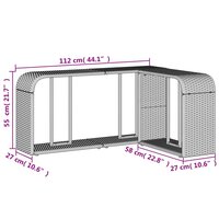Opbergschappen 2 st poly rattan lichtgrijs
