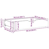 Bedlades 2 st 85x55x16 massief grenenhout wasbruin