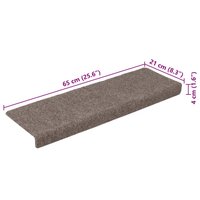Trapmatten 15 st 65x21x4 cm naaldvilt cr&egrave;mekleurig