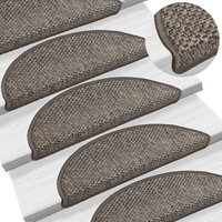 Trapmatten zelfklevend 15 st sisal-look 56x17x3 cm bruinbeige