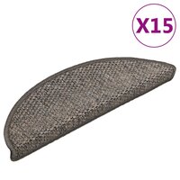 Trapmatten zelfklevend 15 st sisal-look 56x17x3 cm bruinbeige