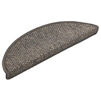 Trapmatten zelfklevend 15 st sisal-look 56x17x3 cm bruinbeige