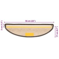 Trapmatten zelfklevend 15 st sisal-look 56x17x3 cm bruinbeige