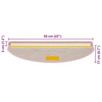 Trapmatten zelfklevend 15 st sisal-look 56x17x3 cm rood