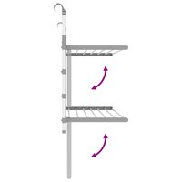 Droogrek voor balkon 89x25x(60-95) cm aluminium