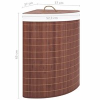 Hoekwasmand 60 L bamboe bruin