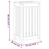 Wasmand 35x25x60 cm massief teakhout