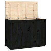 Wasmand 88,5x44x66 cm massief grenenhout zwart