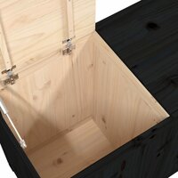 Wasmand 88,5x44x66 cm massief grenenhout zwart