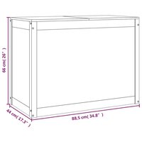 Wasmand 88,5x44x66 cm massief grenenhout grijs